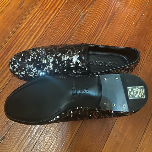 New Authentic Jimmy Choo sequin loafers size 39.5 men main image 2